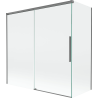 Mexen Rox Badewannenabtrennung 2-flügelig verschiebbar 160 + 80 x 150 cm, transparent, Gun Metal - 8C9-160-080-95-00