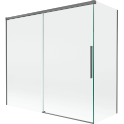 Mexen Rox zweiflügelige Duschwand, verschiebbar 170 + 80 x 150 cm, transparent, Gun Metal - 8C9-170-080-95-00