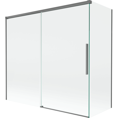 Mexen Rox zweiflügelige Duschwand, verschiebbar 170 + 80 x 150 cm, transparent, Gun Metal - 8C9-170-080-95-00