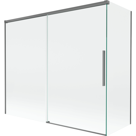Mexen Rox Badewannenfaltwand, 2-teilig, verschiebbar 180 + 80 x 150 cm, transparent, Gunmetal - 8C9-180-080-95-00