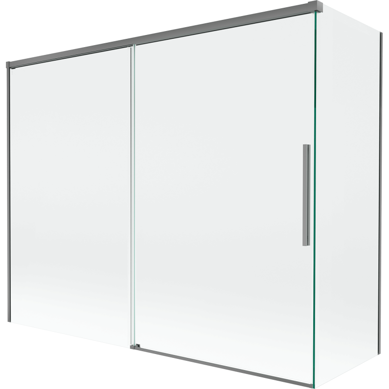 Mexen Rox Badewannen-Faltwand 2-teilig, verschiebbar 190 + 80 x 150 cm, transparent, Gun Metal - 8C9-190-080-95-00