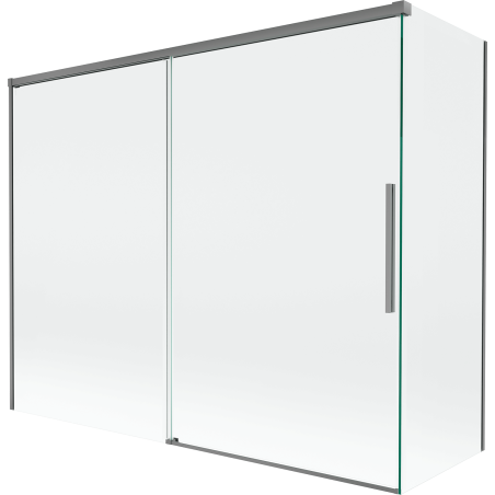Mexen Rox Badewannen-Faltwand 2-teilig, verschiebbar 190 + 80 x 150 cm, transparent, Gun Metal - 8C9-190-080-95-00