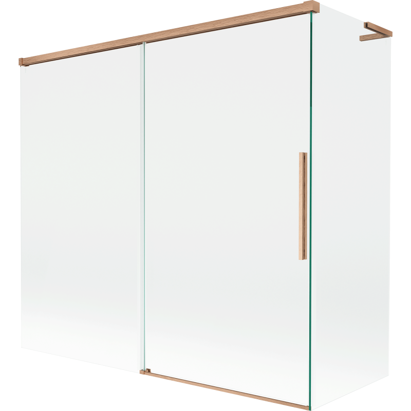 Mexen Rox L Duschabtrennung 2-flügelig 170 + 75 x 150 cm, transparent, gebürstetes Kupfer - 8C9L-170-075-65-00