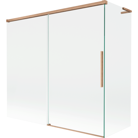 Mexen Rox L Duschabtrennung 2-flügelig 170 + 75 x 150 cm, transparent, gebürstetes Kupfer - 8C9L-170-075-65-00