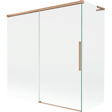 Mexen Rox L Zweiteilig verschiebbare Duschwand 160 + 80 x 150 cm, transparent, gebürstetes Kupfer - 8C9L-160-080-65-00