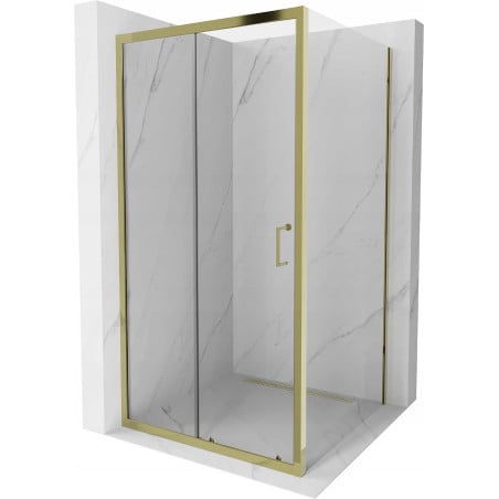 Mexen Apia Duschkabine Schiebetür 100 x 100 cm, transparent, gold - 840-100-100-50-00