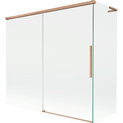 Mexen Rox L Badezimmer-Faltwand, 2-flügelig, 170 + 80 x 150 cm, transparent, gebürstetes Kupfer - 8C9L-170-080-65-00