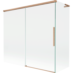 Mexen Rox L Duschabtrennung 2-flügelig verschiebbar 170 + 80 x 150 cm, transparent, gebürstetes Kupfer - 8C9L-170-080-65-00