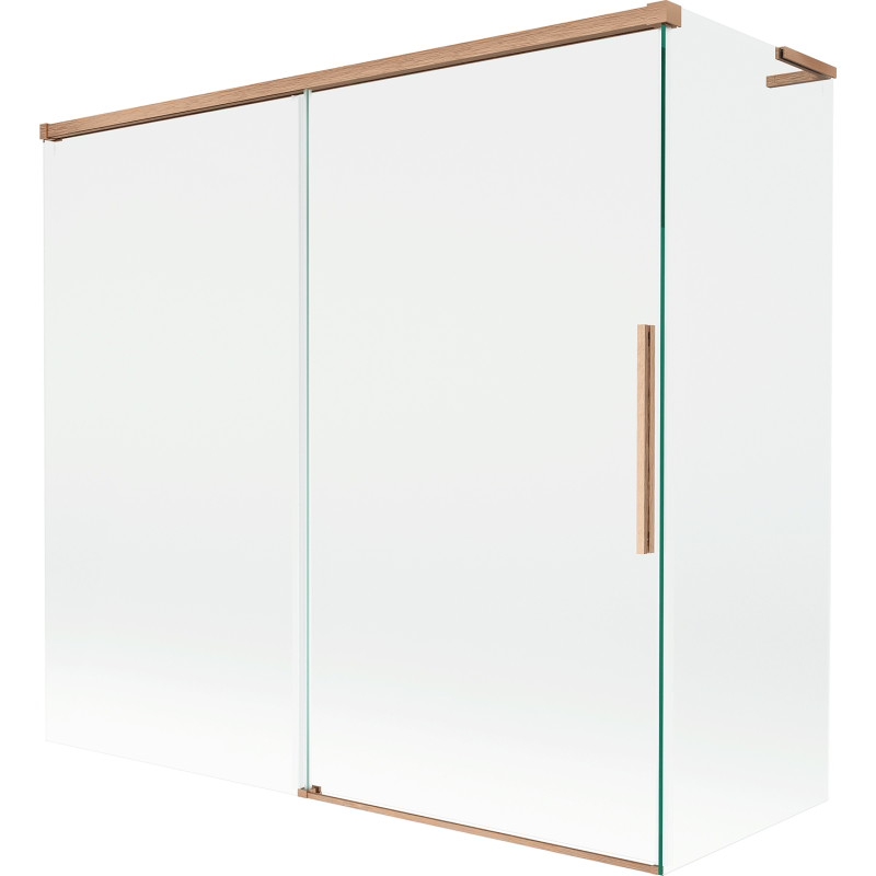 Mexen Rox L Badezimmer-Faltwand, 2-flügelig, 170 + 80 x 150 cm, transparent, gebürstetes Kupfer - 8C9L-170-080-65-00