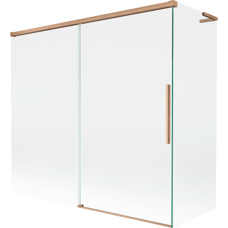 Mexen Rox L Duschabtrennung 2-flügelig verschiebbar 170 + 80 x 150 cm, transparent, gebürstetes Kupfer - 8C9L-170-080-65-00