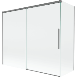 Mexen Rox Duschabtrennung, 2-flügelig, verschiebbar 180 + 90 x 150 cm, transparent, gun metal - 8C9-180-090-95-00