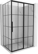 Mexen Rox Duschkabine rechts verschiebbar 90 x 100 cm, schwarzes Gitter, schwarz - 8C2-090-100-70-77-P