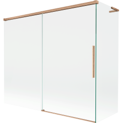 Mexen Rox L Duschwand, 2-flügelig Schiebbar 180 + 80 x 150 cm, transparent, gebürstetes Kupfer - 8C9L-180-080-65-00