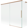 Mexen Rox L Duschwand, 2-flügelig Schiebbar 180 + 80 x 150 cm, transparent, gebürstetes Kupfer - 8C9L-180-080-65-00