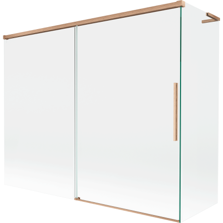 Mexen Rox L Duschabtrennung 2-flügelig verschiebbar 190 + 80 x 150 cm, transparent, gebürstetes Kupfer - 8C9L-190-080-65-00