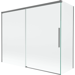 Mexen Rox Badewannen-Faltwand 2-flüglig verschiebbar 190 + 90 x 150 cm, transparent, Gun Metal - 8C9-190-090-95-00