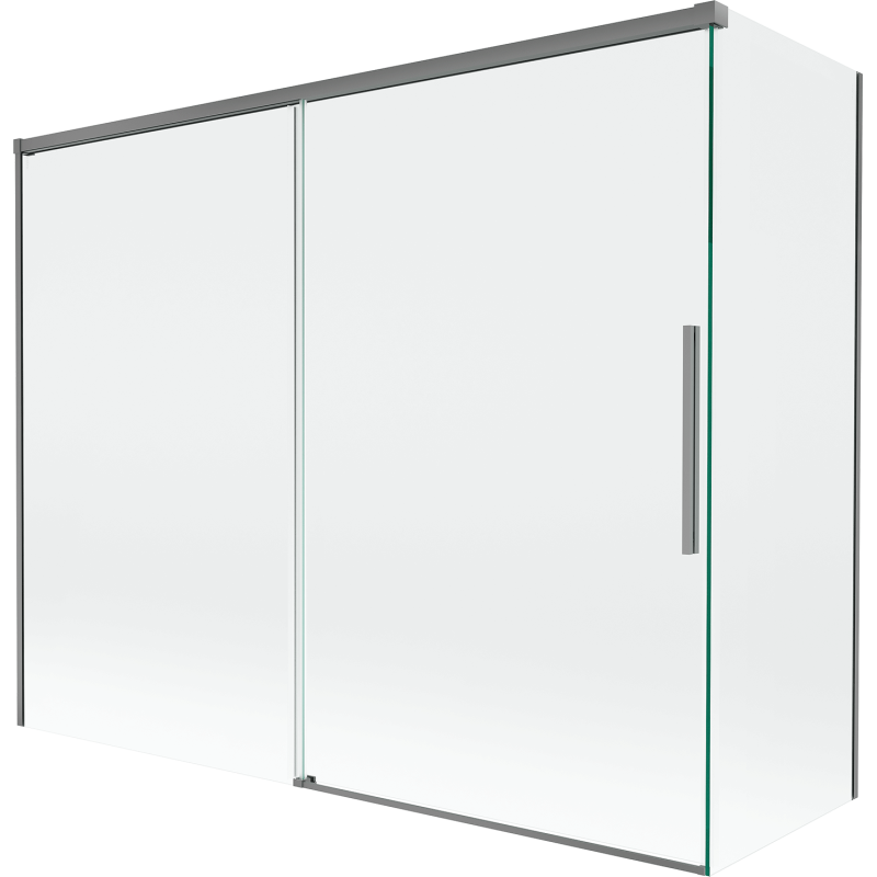 Mexen Rox Badewannen-Faltwand 2-flüglig verschiebbar 190 + 90 x 150 cm, transparent, Gun Metal - 8C9-190-090-95-00