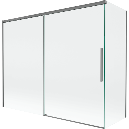 Mexen Rox Badewannen-Faltwand 2-flüglig verschiebbar 190 + 90 x 150 cm, transparent, Gun Metal - 8C9-190-090-95-00