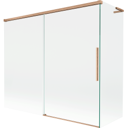 Mexen Rox L Badewannenfaltwand 2-teilig verschiebbar 180 + 90 x 150 cm, transparent, gebürstetes Kupfer - 8C9L-180-090-65-00