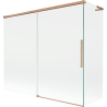 Mexen Rox L Badewannenfaltwand 2-teilig verschiebbar 180 + 90 x 150 cm, transparent, gebürstetes Kupfer - 8C9L-180-090-65-00