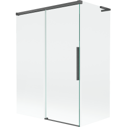 Mexen Rox L Badewannenwand 2-flügelig, verschiebbar 120 + 70 x 150 cm, transparent, gebürstet gun gray - 8C9L-120-070-66-00