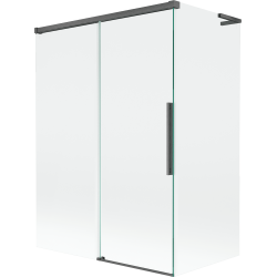 Mexen Rox L zweiteilige, verschiebbare Badewannenfaltwand 120 + 70 x 150 cm, transparent, gebürstet Gun Gray