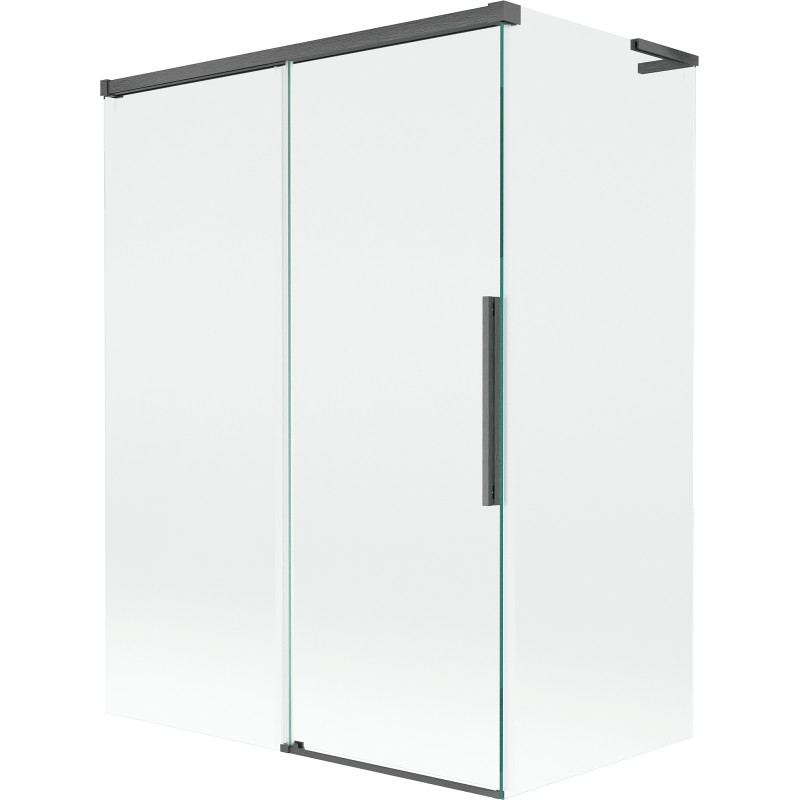 Mexen Rox L zweiteilige, verschiebbare Badewannenfaltwand 120 + 70 x 150 cm, transparent, gebürstet Gun Gray