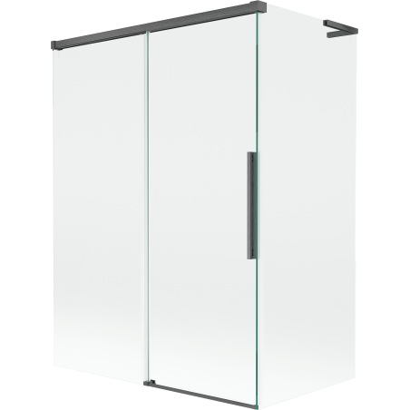 Mexen Rox L zweiteilige, verschiebbare Badewannenfaltwand 120 + 70 x 150 cm, transparent, gebürstet Gun Gray