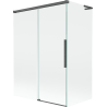 Mexen Rox L Badewannenwand 2-flügelig, verschiebbar 120 + 70 x 150 cm, transparent, gebürstet gun gray - 8C9L-120-070-66-00