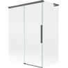 Mexen Rox L zweiteilige, verschiebbare Badewannenfaltwand 120 + 70 x 150 cm, transparent, gebürstet Gun Gray