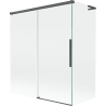 Mexen Rox L 2-flügelige, ausziehbare Duschabtrennung 140 + 70 x 150 cm, transparent, gebürstetes Gun Gray - 8C9L-140-070-66-00