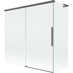 Mexen Rox L 2-flügelige, verschiebbare Duschwand 160 + 70 x 150 cm, transparent, Kanonengrau gebürstet - 8C9L-160-070-66-00