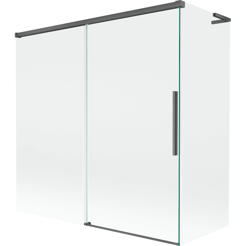 Mexen Rox L 2-flügelige, verschiebbare Duschwand 160 + 70 x 150 cm, transparent, Kanonengrau gebürstet - 8C9L-160-070-66-00