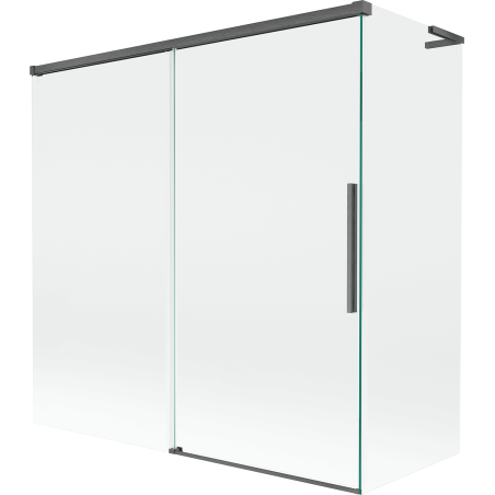 Mexen Rox L 2-flügelige, verschiebbare Duschwand 160 + 70 x 150 cm, transparent, Kanonengrau gebürstet - 8C9L-160-070-66-00