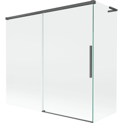 Mexen Rox L Duschwand 2-flügelig verschiebbar 170 + 70 x 150 cm, transparent, gebürstet in Gun-Grau - 8C9L-170-070-66-00