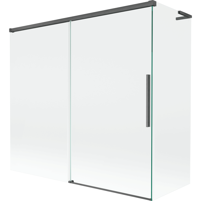 Mexen Rox L Duschwand 2-flügelig verschiebbar 170 + 70 x 150 cm, transparent, gebürstet in Gun-Grau - 8C9L-170-070-66-00