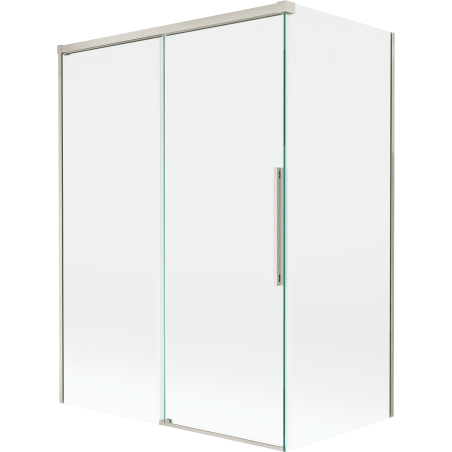 Mexen Rox Badewannenwand 2-flügelig verschiebbar 120 + 70 x 150 cm, transparent, gebürstetes Nickel - 8C9-120-070-97-00