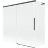Mexen Rox L zweiflügelige Badewannenabtrennung, verschiebbar 160 + 75 x 150 cm, transparent, gun gray gebürstet