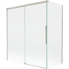 Mexen Rox Duschabtrennung, 2-flügelig, 140 + 70 x 150 cm, transparent, gebürsteter Nickel - 8C9-140-070-97-00