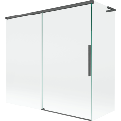 Mexen Rox L Duschwand 2-flügelig schiebbar 170 + 80 x 150 cm, transparent, gebürstet Gun Gray - 8C9L-170-080-66-00