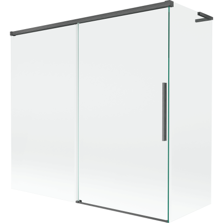 Mexen Rox L Duschwand 2-flügelig schiebbar 170 + 80 x 150 cm, transparent, gebürstet Gun Gray - 8C9L-170-080-66-00