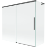 Mexen Rox L 2-flügelige, verschiebbare Badewannenabtrennung 170 + 80 x 150 cm, transparent, gun gray gebürstet