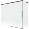 Mexen Rox L zweiflügelige Duschabtrennung, 180 + 90 x 150 cm, transparent, gebürstetes Kanonengrau - 8C9L-180-090-66-00
