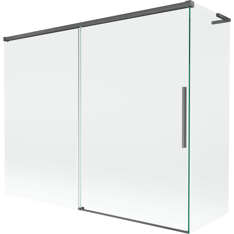 Mexen Rox L 2-flügeliger, verschiebbarer Duschabtrennung 190 + 90 x 150 cm, transparent, gebürstetes Kanonengrau