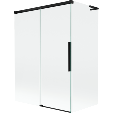 Mexen Rox L Duschwand 2-flügelig verschiebbar 120 + 70 x 150 cm, transparent, schwarz - 8C9L-120-070-70-00