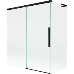 Mexen Rox L Duschabtrennung, 2-flügelige Schiebetür 140 + 70 x 150 cm, transparent, schwarz - 8C9L-140-070-70-00