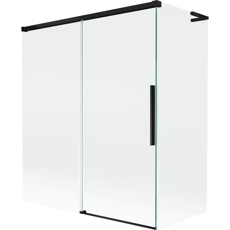 Mexen Rox L Duschabtrennung, 2-flügelige Schiebetür 140 + 70 x 150 cm, transparent, schwarz - 8C9L-140-070-70-00