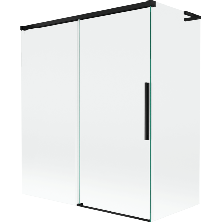 Mexen Rox L Duschabtrennung, 2-flügelige Schiebetür 140 + 70 x 150 cm, transparent, schwarz - 8C9L-140-070-70-00