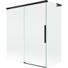 Mexen Rox L Duschabtrennung, 2-flügelige Schiebetür 140 + 70 x 150 cm, transparent, schwarz - 8C9L-140-070-70-00