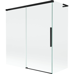 Mexen Rox L Badewannen-Faltwand 2-türig verschiebbar 150 + 70 x 150 cm, transparent, schwarz - 8C9L-150-070-70-00
